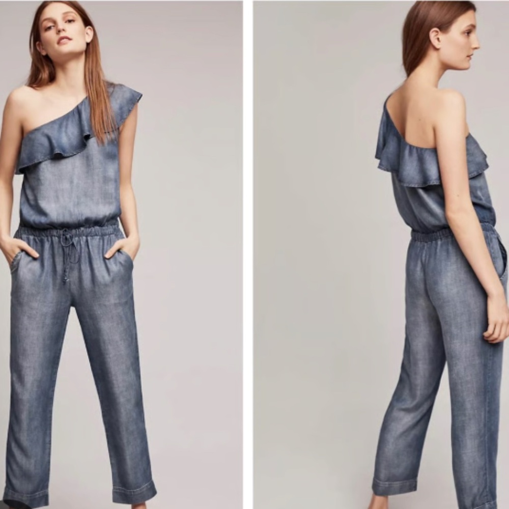 Cloth & Stone Miami One Shoulder Ruffle Jumpsuit